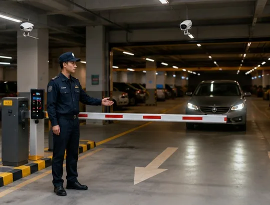 地下停車場車道柵欄與車輛進出管理