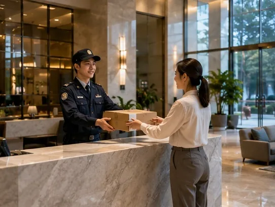 社區大樓大廳包裹收發與住戶服務